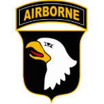 101e militair veteraan, afdeling Luchtvaart Staand Fotobeeldje<br><div class="desc">101e Airborne Division insignia. De 101e Airborne Division is een gespecialiseerde modulaire lichte infanteriedivisie van het leger dat getraind is voor luchtaanvallen.</div>