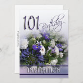 101e uitnodiging van de Birthday Party - Blue Bouq (Voorkant / Achterkant)