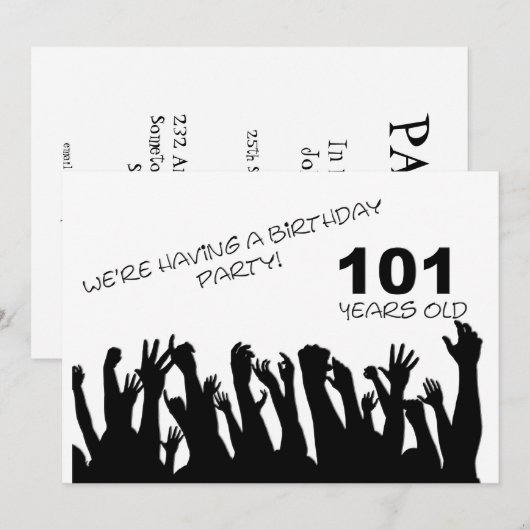 101e uitnodiging van de partij van Birthday met ju (Voorkant / Achterkant)