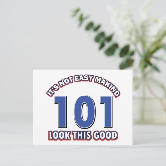 101e verjaardag design briefkaart (Staand voorkant)