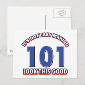 101e verjaardag design briefkaart (Voorkant / Achterkant)