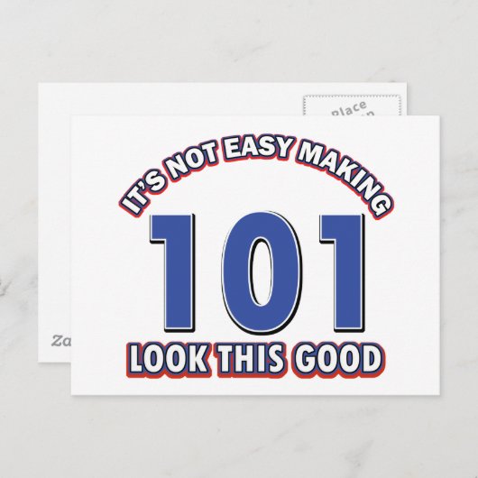 101e verjaardag design briefkaart (Voorkant / Achterkant)