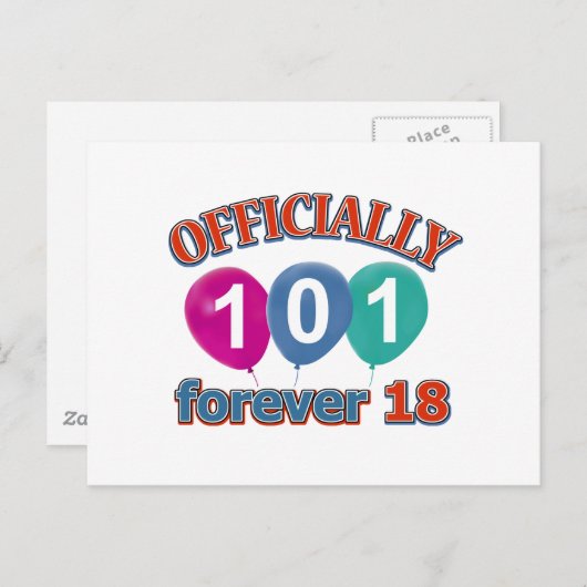 101e verjaardag design briefkaart (Voorkant / Achterkant)