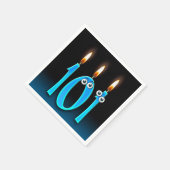 101e verjaardag kaars met oogballen servetten (Hoek)