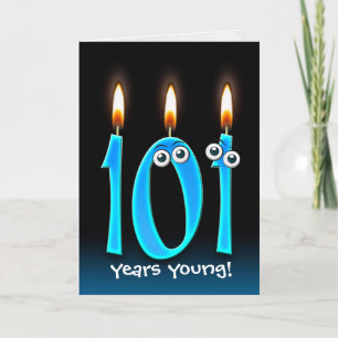 101e verjaardag kaarsen op zwart kaart
