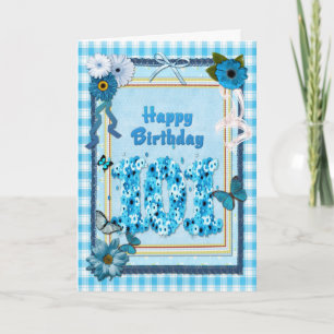 101e verjaardag met een scrapbook-effect kaart