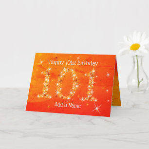 101e verjaardag - Star Numbers - 101 jaar rood/Ora Kaart