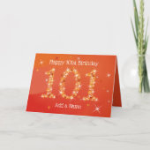 101e verjaardag - Star-nummers - rood - 101-jarige Kaart (Voorkant)