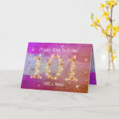 101e verjaardag - Sterren nummers - Paarse leeftij Kaart (Gele Bloem)