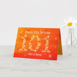 101e verjaardag - Sterren nummers - Rood/Oranje Le Kaart