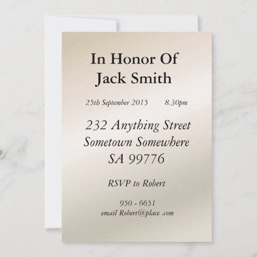 101e verjaardag van de uitnodiging (Achterkant)