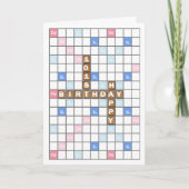 101e verjaardag, woordspelbord kaart (Voorkant)