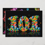 101e verjaardagsfeest, met bubbels en ballen kaart (Voorkant / Achterkant)