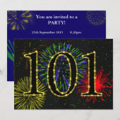101e verjaardagsfeest uitnodigen kaart (Voorkant / Achterkant)