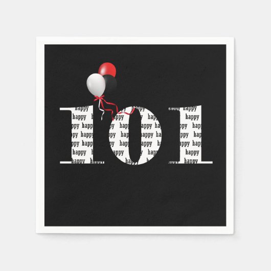 101e verjaardagsfeestballonnen servet (Voorkant)