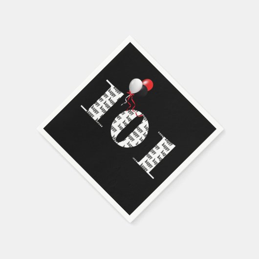 101e verjaardagsfeestballonnen servet (Hoek)