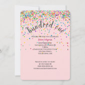 101e verjaardagsfeestje confetti uitnodiging (Voorkant)