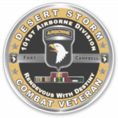 101e Veteraan van het Storm van de afdeling Luchtv Sticker (Voorkant)