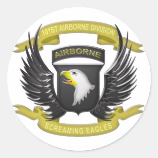 101e via de lucht 3D Ronde Sticker