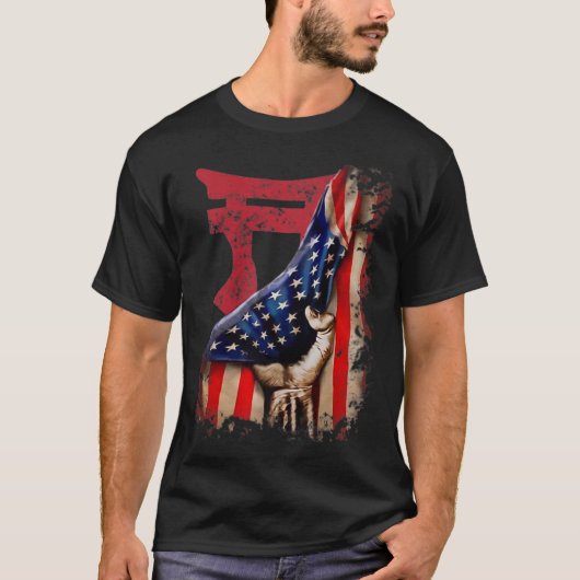 101e vliegervlucht Rakkasans US vlag Patriotic Mil T-shirt (Voorkant)