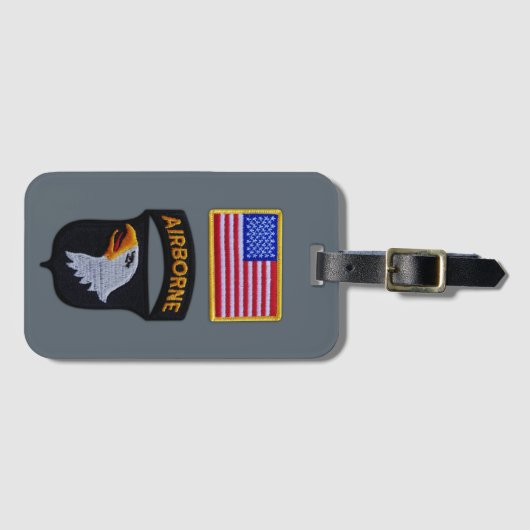 101st ABN Airborne Division Screaming Eagles Vets Bagagelabel (Voorkant (horizontaal))