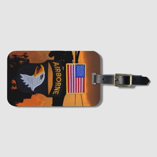 101st ABN Airborne Division Screaming Eagles Vets Bagagelabel (Voorkant (horizontaal))