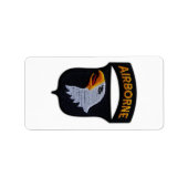 101st ABN Airborne Screaming Eagles Veterans LRRP Etiket (Voorkant)