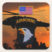 101st ABN Airborne Screaming Eagles Veterans LRRP Kartonnen Onderzetters (Voorkant)