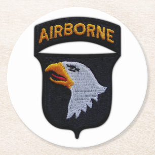 101st ABN Airborne Screaming Eagles Veterans LRRP Ronde Kartonnen Onderzetter