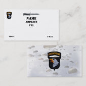 101st ABN DIV Airborne Division Screaming Eagles Visitekaartje (Voorkant / Achterkant)