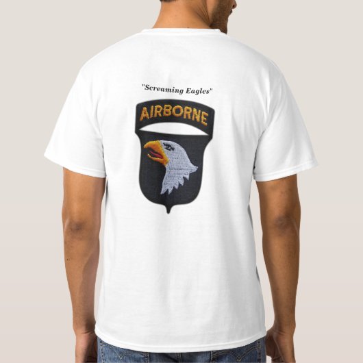 101st ABN-patroonstrijkjes voor luchtverdeeldheid T-shirt (Achterkant)
