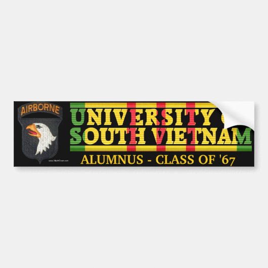 101st Abne Div U Zuid-Vietnam Alumnus Sticker (Voorkant)