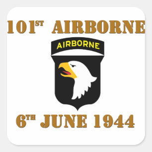 101st Airborne D-Day Normandy Vierkante Sticker