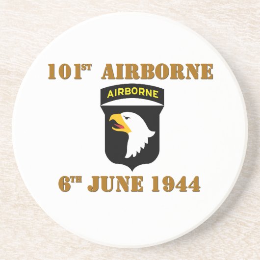101st Airborne D-Day Normandy Zandsteen Onderzetter (Voorkant)