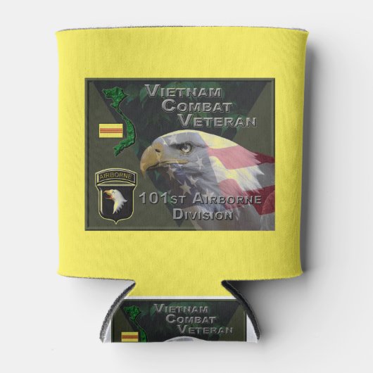 101st Airborne Div Vietnam Combat Veteran Blikjeskoeler (Voorkant)