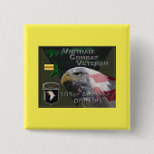 101st Airborne Div Vietnam Combat Veteran Vierkante Button 5,1 Cm (Voorkant)