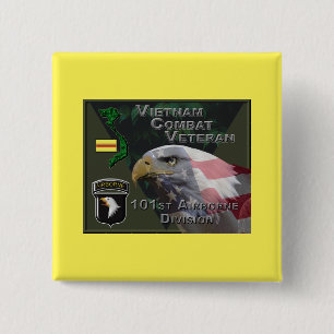 101st Airborne Div Vietnam Combat Veteran Vierkante Button 5,1 Cm