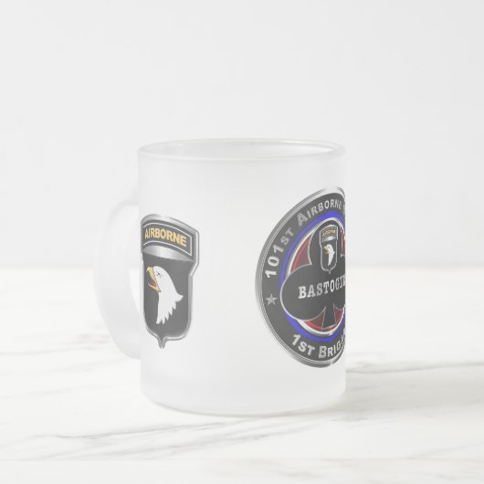 101st Airborne Division 1st Brigade "Bastogne" Matglas Koffiemok (Voorkant links)