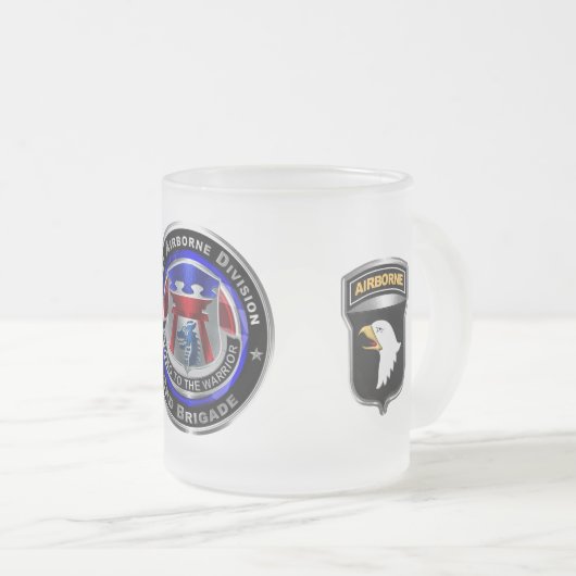 101st Airborne Division 3rd Brigade "RAKKASANS" Matglas Koffiemok (Voorkant rechts)