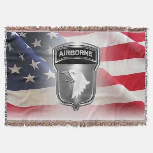 101st Airborne Division Custom Silver Framed Patch Deken (Voorkant)