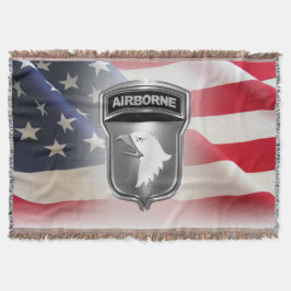 101st Airborne Division Custom Silver Framed Patch Deken