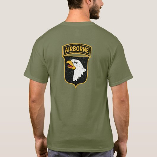 101st Airborne Division "Distressed" Personalized T-shirt (Achterkant)