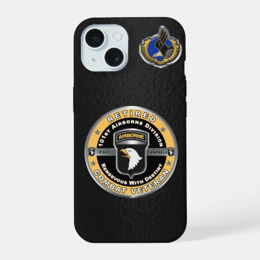 101st Airborne Division Gepensioneerd iPhone 15 Case (Achterkant)