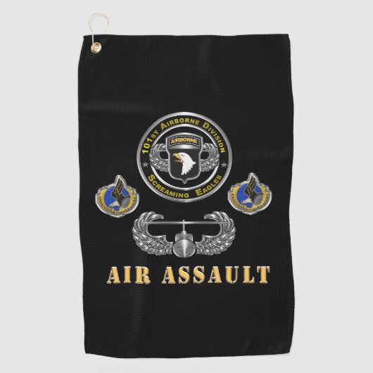 101st Airborne Division Lucht Aanval Golfhanddoek (Voorkant)