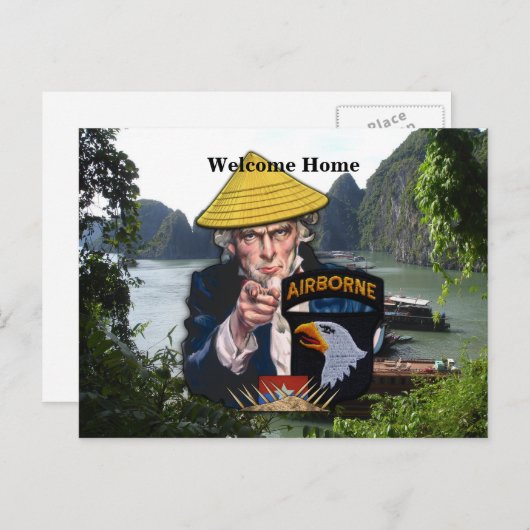 101st Airborne Division NAM Patch Briefkaart (Voorkant / Achterkant)