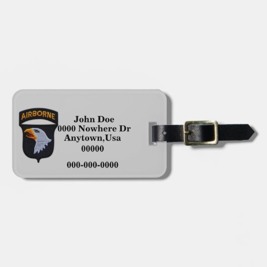 101st Airborne Division Patch bagagelabel (Voorkant horizontaal)