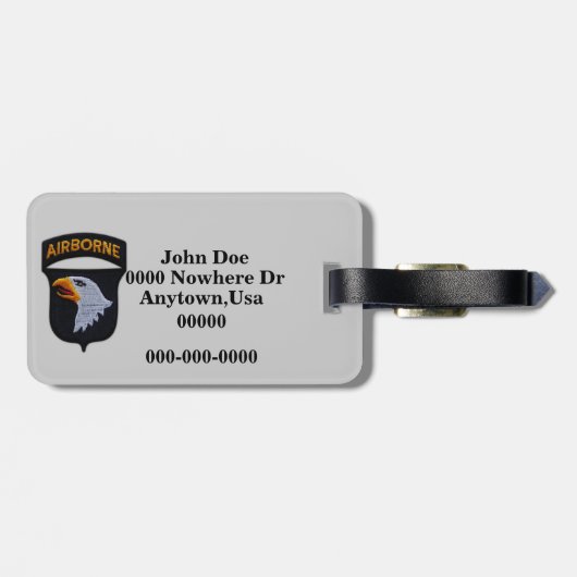 101st Airborne Division Patch bagagelabel (Achterkant horizontaal)