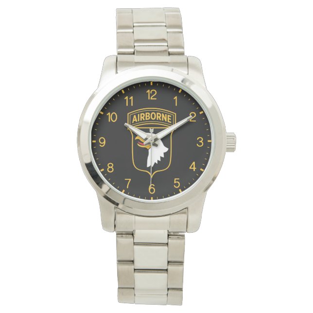 101st Airborne Division Roestvrij staal Horloge (Voorkant)