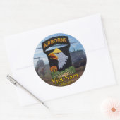 101st Airborne Division Screaming Eagles Vietnam Ronde Sticker (Envelop)