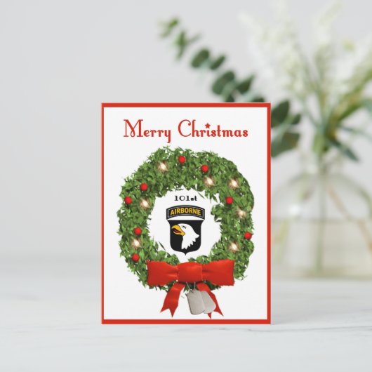 101st Airborne Military Christmas Briefkaart (Staand voorkant)